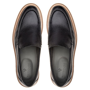The Architect – Lug Sole Black Leather Loafer