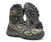 Tactical Boots Military Canvas and Leather Camouflaged Multicam Combat - Zalupe