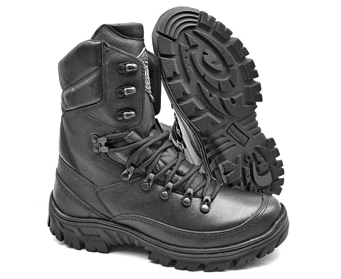 Tactical Boots Black Military Genuine Leather Motorcycle Combat - Zalupe