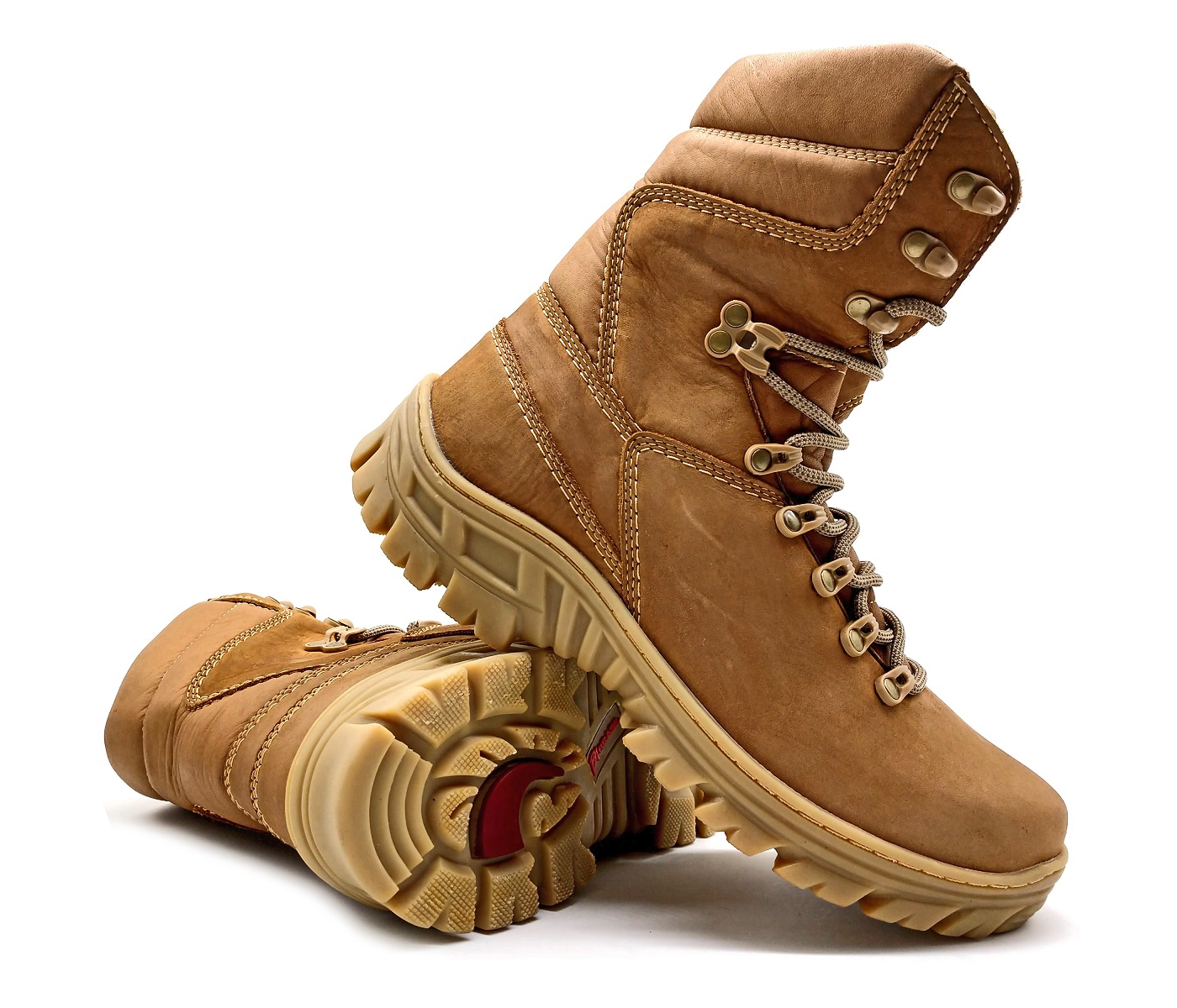 Tactical Boots Tan Genuine Leather Combat Army Military - Zalupe