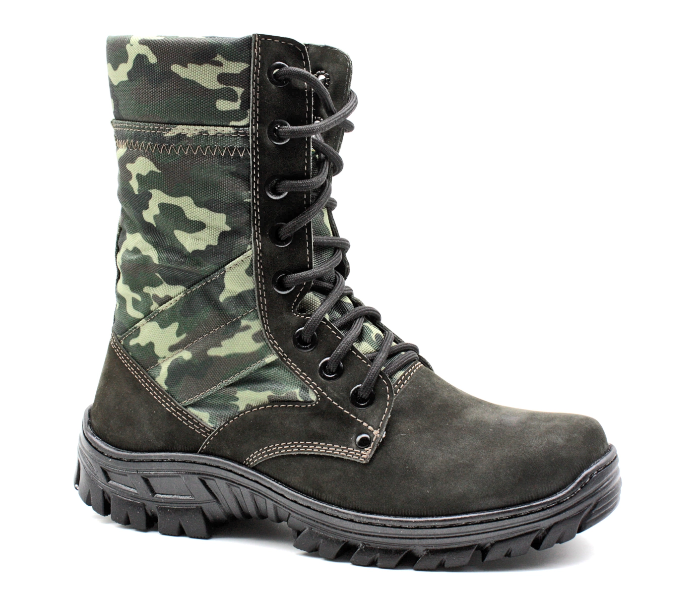 Tactical Boots Army Cammouflaged Genuine Leather and Canvas Multicam - Zalupe