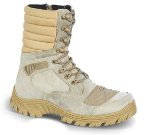 Tactical Boots Desert Sand Military Canvas and Leather Motorcycle - Zalupe