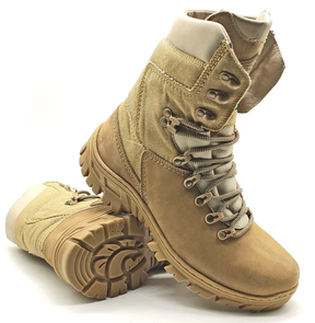 Tactical Boots Desert Sand Genuine Leather and Canvas Army Combat - Zalupe