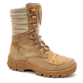 Combat Boots Tan Leather Tactical Army Zipper - Zalupe