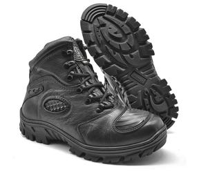 Motorcycle Boots Black Leather Tactical Hiking - Zalupe