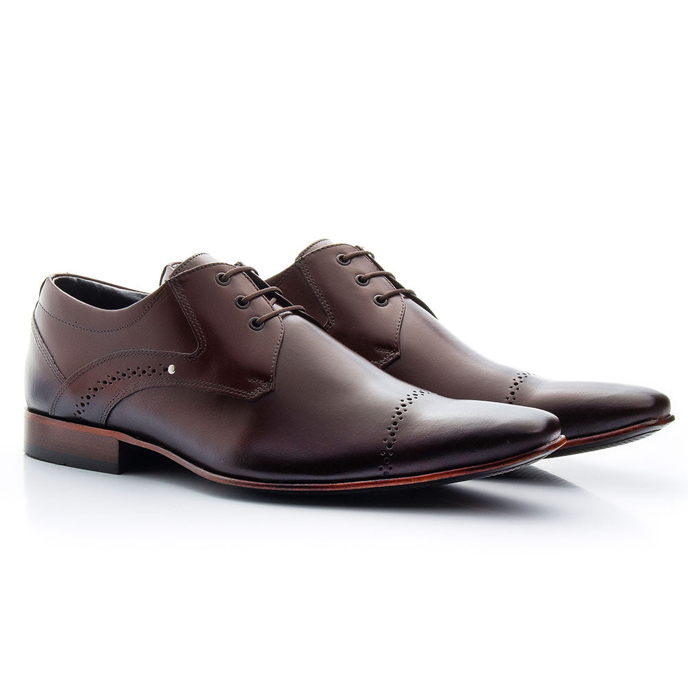 Oxford Shoes Mens Leather Classic Dress Lace Up Cap Toe - Zalupe