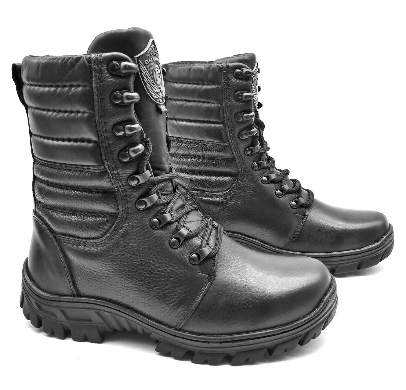 Tactical Boots Black Military Leather Combat Hunting Lace Up - Zalupe