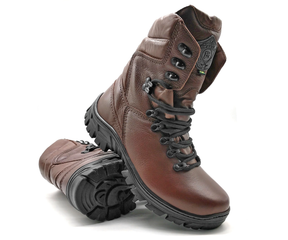 Tactical Boots Brown Leather Combat Army Lace Up - Zalupe