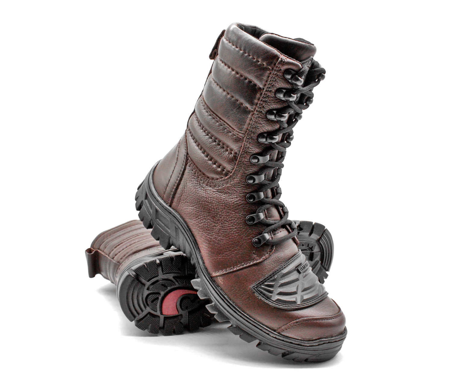 Tactical Boots Brown Leather Motorcycle Lace Up Army - Zalupe