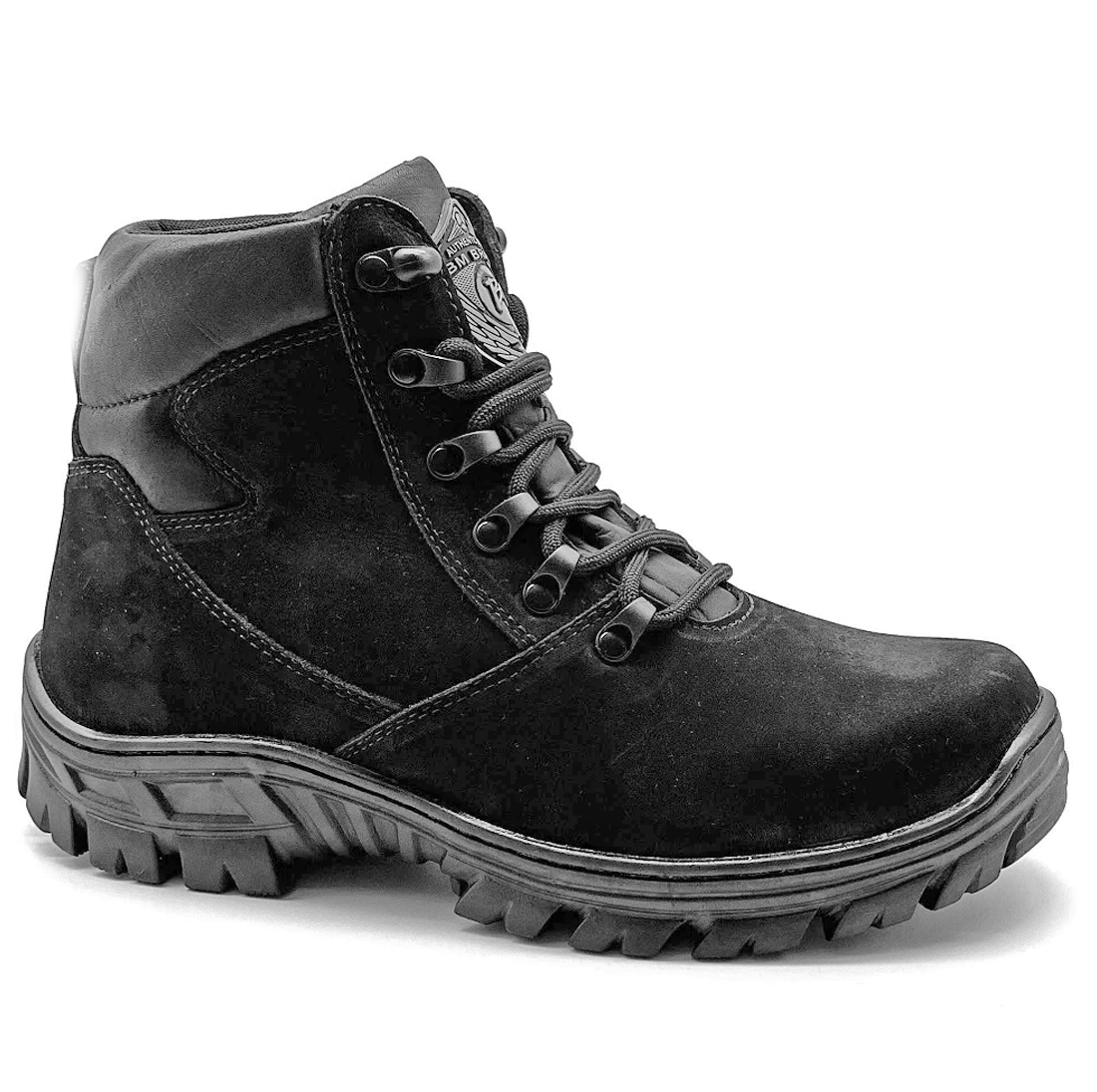 Combat Boots Black Leather Ankle Hiking Rock Nubuck - Zalupe