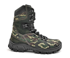 Tactical Boots Military Canvas and Leather Camouflaged Multicam Combat - Zalupe