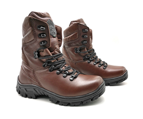 Tactical Boots Brown Leather Combat Army Lace Up - Zalupe