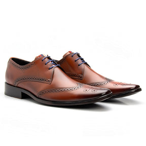 Oxfords Shoes Brogue Leather Dress Lace Up Wingtip Toe - Zalupe