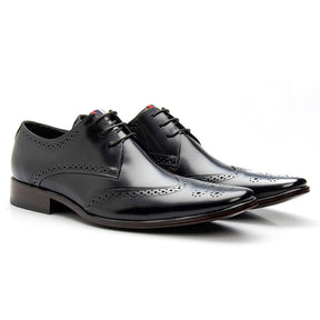 Oxfords Shoes Brogue Leather Dress Lace Up Wingtip Toe - Zalupe