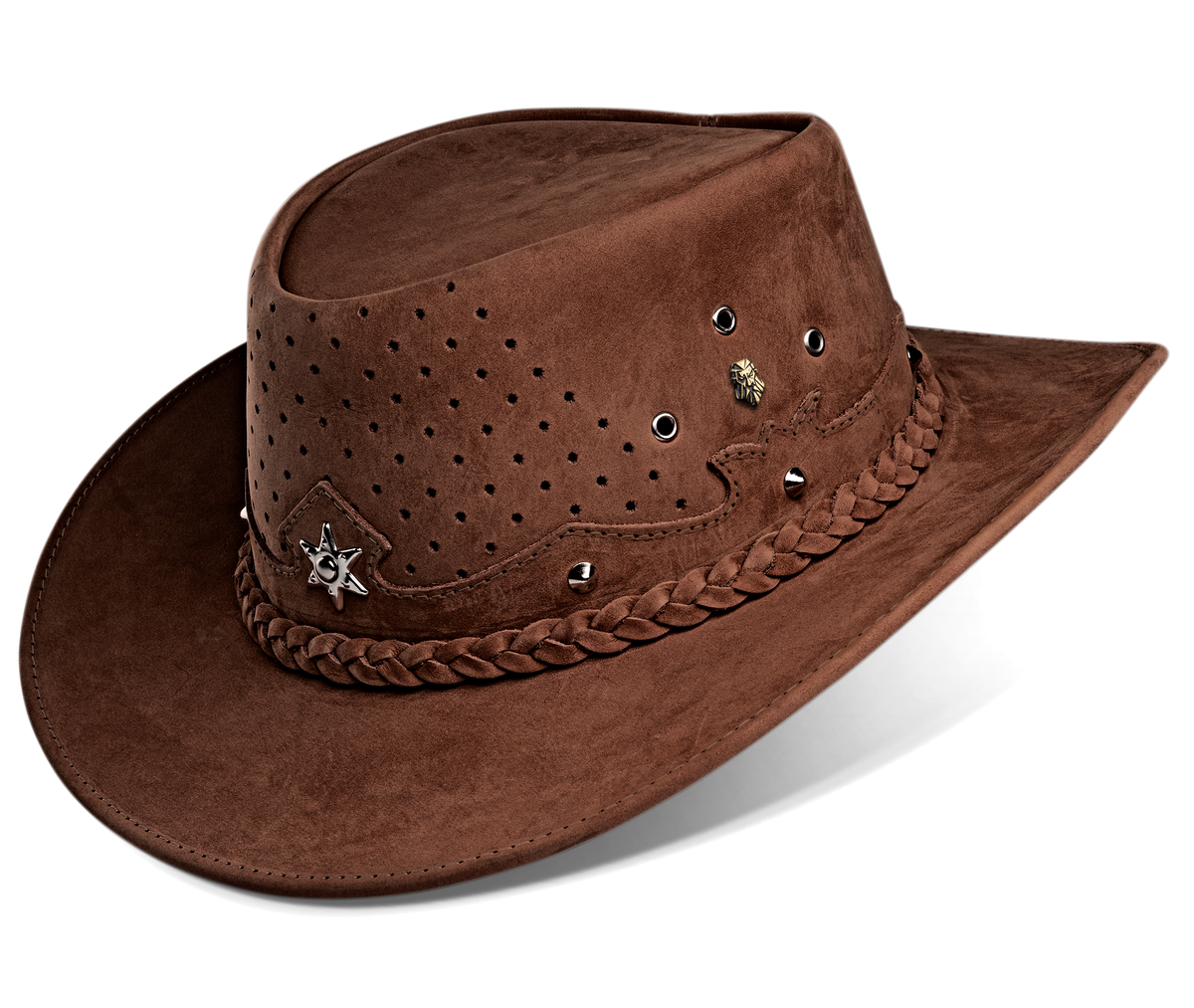 Cowboy Hat Western Coffee Real Leather for Mens and Womens Australian Country Man Style - Zalupe