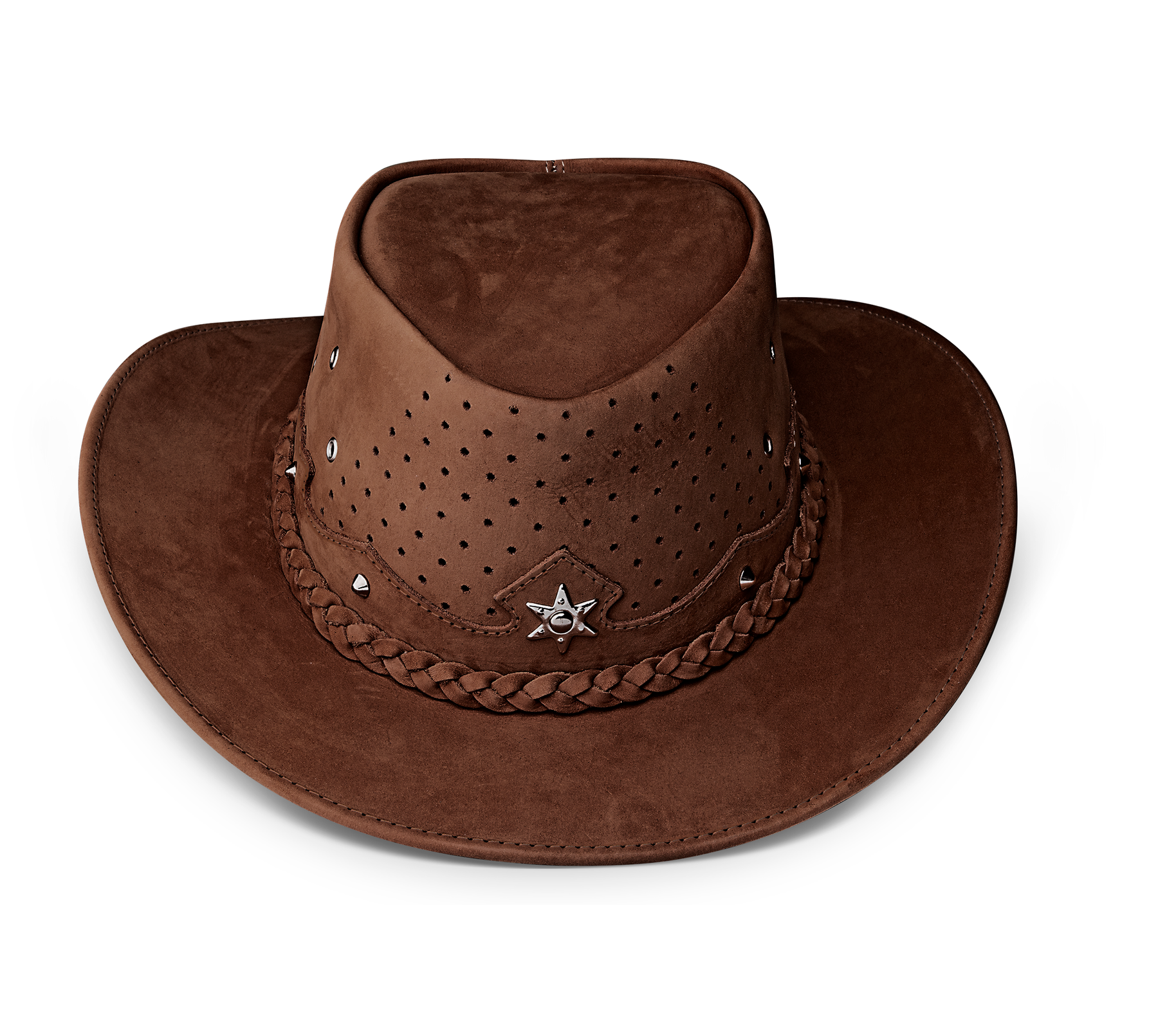 Cowboy Hat Western Coffee Real Leather for Mens and Womens Australian Country Man Style - Zalupe