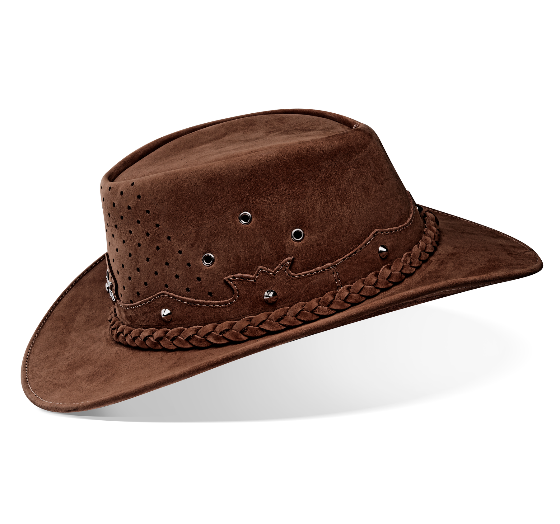 Cowboy Hat Western Coffee Real Leather for Mens and Womens Australian Country Man Style - Zalupe