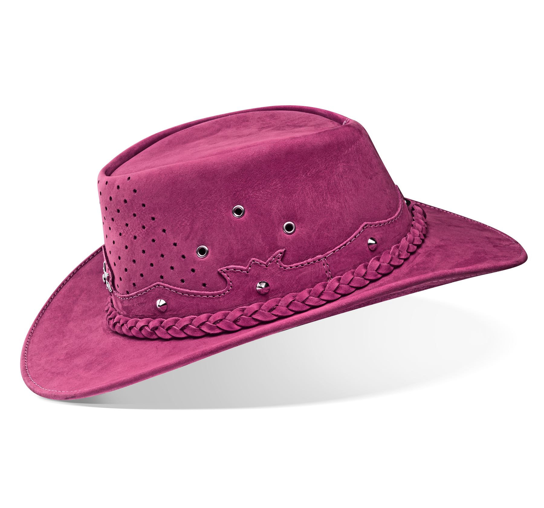 Cowboy Hat Western Pink Real Leather for Mens and Womens Australian Country Man Style - Zalupe