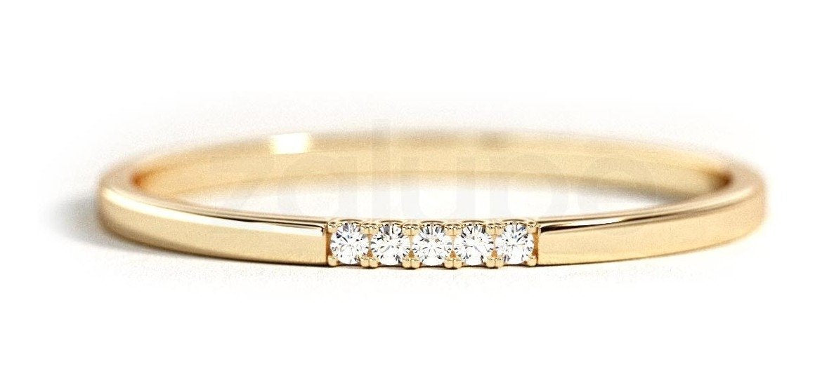 18k Yellow Gold Ring for Womens Diamonds Jewelry Luxury Marriage - Zalupe