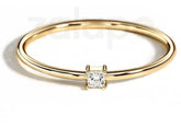 18k Ring Yellow Gold for Womens with Diamond Jewelry Marriage and Wedding - Zalupe