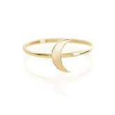 18k Yellow Gold Ring Love Moon Model Single Engagement Luxury Marriage for Womens - Zalupe