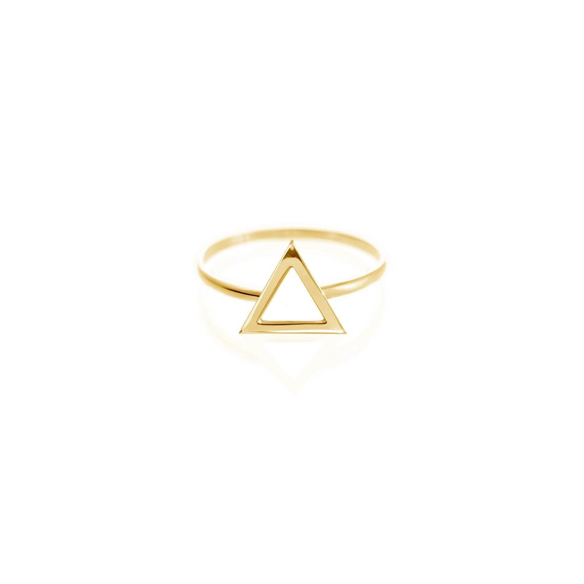 18k Yellow Gold Ring Alliance Jewelry Luxury for Womens Pyramid Edition - Zalupe