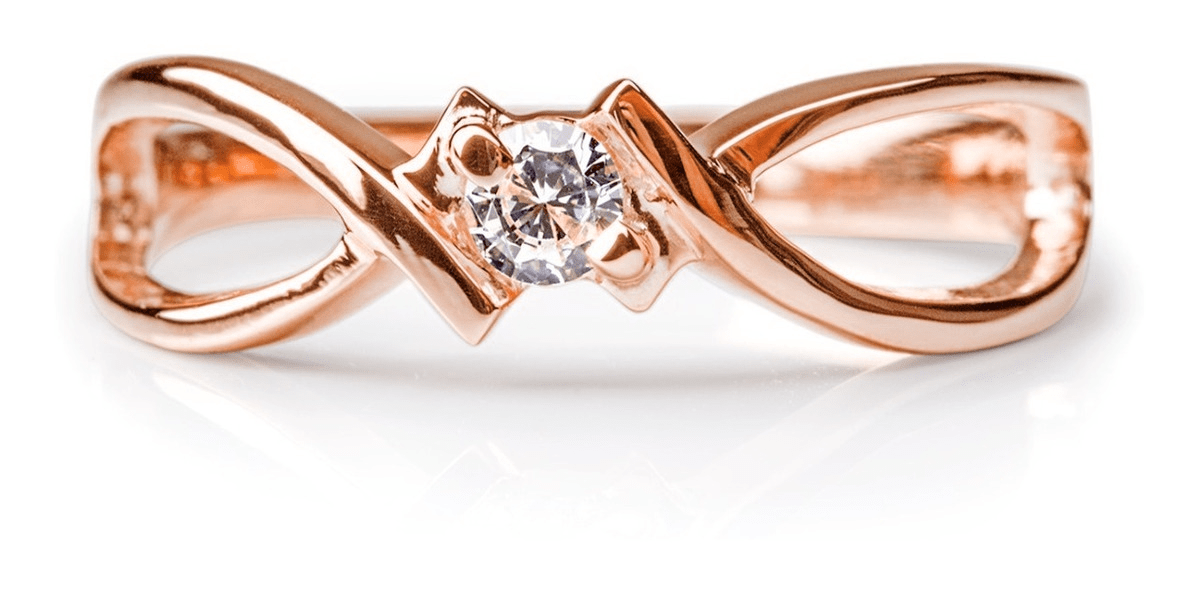 18k Ring Rose Gold for Womens with Diamond Jewelry Relationship and Wedding - Zalupe