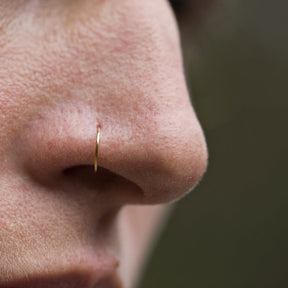 10k Piercing Yellow Gold Ring Female and Male Nose Ring Ear Luxury Jewelry - Zalupe