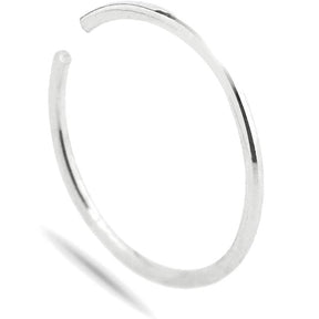 Nose Ring 18K Solid White Gold Hoop Thin Delicate Piercing - Zalupe
