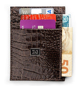 Wallet Small Slim Crocodile Zalupe Genuine Leather Card Holder Fashion - Zalupe