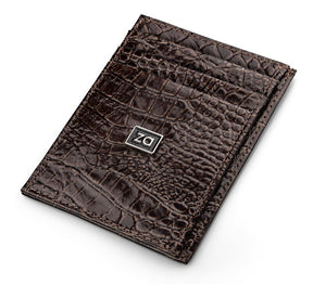 Wallet Small Slim Crocodile Zalupe Genuine Leather Card Holder Fashion - Zalupe