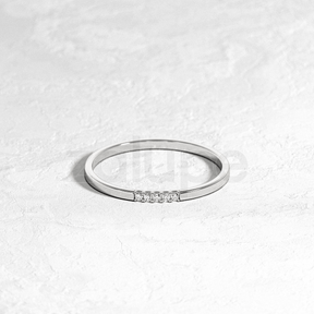18k White Gold Ring for Womens Diamonds Jewelry Luxury Marriage - Zalupe