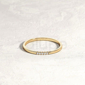 18k Yellow Gold Ring for Womens Diamonds Jewelry Luxury Marriage - Zalupe