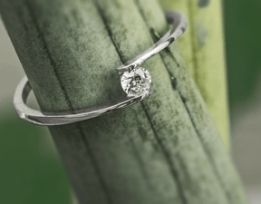 18k White Gold Ring With Diamond 2.50mm Wedding Luxury Marriage - Zalupe