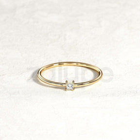 18k Ring Yellow Gold for Womens with Diamond Jewelry Marriage and Wedding - Zalupe