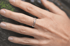 18k Ring White Gold for Womens with Diamond Jewelry Relationship and Wedding - Zalupe