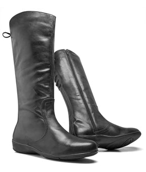 Calf High Lace and Zipper Leather Boots - Zalupe