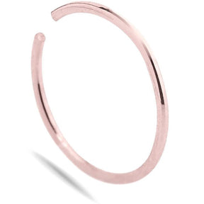 Nose Ring 18K Solid Rose Gold Hoop Thin Delicate Piercing - Zalupe