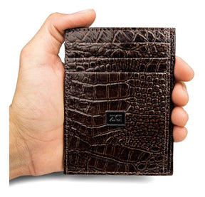 Wallet Small Slim Crocodile Zalupe Genuine Leather Card Holder Fashion - Zalupe