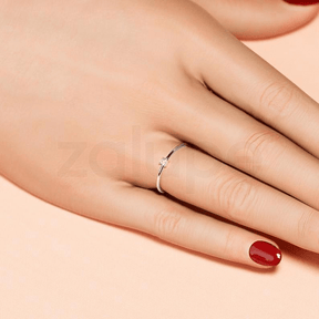 18k Ring White Gold for Womens with Diamond Jewelry Marriage and Wedding - Zalupe