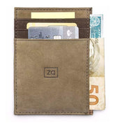 Wallet Small Slim Lightning Coffee Zalupe Genuine Leather Card Holder Fashion - Zalupe