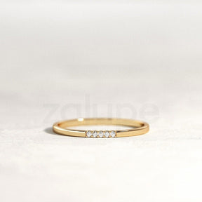 18k Yellow Gold Ring for Womens Diamonds Jewelry Luxury Marriage - Zalupe
