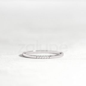 18k White Gold Ring for Womens Diamonds Jewelry Luxury Marriage - Zalupe
