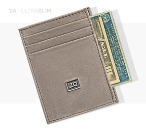 Wallet Small Slim Gray Zalupe Genuine Leather Document Holder Fashion - Zalupe