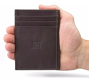Wallet Small Slim Coffee Zalupe Genuine Leather Document Holder Fashion - Zalupe