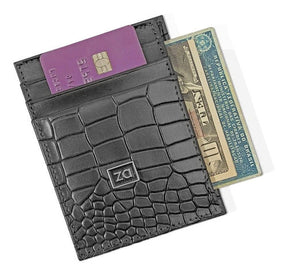 Wallet for Mens and Womens Black Genuine Leather Zalupe Money Card Holder - Zalupe