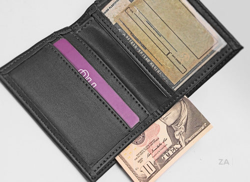 Wallet for Mens and Womens Black Leather Small Slim Original Zalupe Luxury - Zalupe