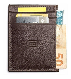 Wallet Small Slim Coffee Zalupe Genuine Leather Document Holder Fashion - Zalupe