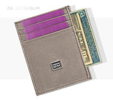 Wallet Small Slim Gray Zalupe Genuine Leather Document Holder Fashion - Zalupe