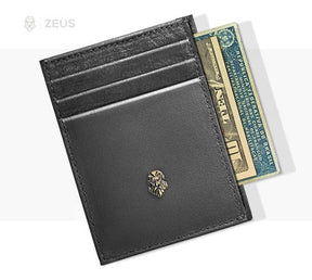 Wallet Small Slim Black Zalupe Genuine Leather Document Holder Fashion - Zalupe